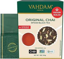 VAHDAM India's Original Masala Loose Leaf Chai Tea, juodosios arbatos, cinamono, kardamono, gvazdikėlių ir juodųjų pipirų mišinys, prieskoninė Chai arbata, 340 g, 170+ puodelių