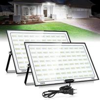 VAYALT 200 W LED prožektorius lauko sąlygomis, 2 vnt., IP66 vandeniui atsparus ir itin ryškus 6500-7000 K 20000 LM LED žibintas 230 V, LED prožektorius su kištuku, prožektorius sodui, garažui, sporto aikštelei