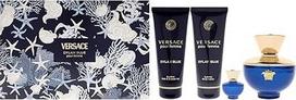 Versace Dylan Blue dovanų rinkinys moterims, 4 pakuotės, 3,4 oz parfumuotasis vanduo, 3,4 oz