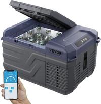 VEVOR 12V automobilinis šaldytuvas, nešiojamasis 9 l vienos zonos šaldiklis, reguliuojamas diapazonas nuo -20 ~ 20 ℃, 12/24 V nuolatinės srovės / 100-240 V kintamosios srovės kompresoriaus šaldytuvas lauke, stovyklavietėje, kemperyje