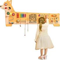 VEVOR Puppy Activity Wall 12 žaidimų Sensory Montessori sieninis žaislas vaikams nuo 3 iki 12 metų Montessori mokymosi veiklos centras, idealiai tinkantis žaidimų kambariui, darželiui, klasei