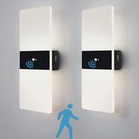 Vidaus LED sieninis apšvietimas su judesio jutikliu, akumuliatorinis sieninis apšvietimas, magnetinis šviestuvas, įkraunamas per USB, akumuliatorinis sieninis apšvietimas prieškambariui, laiptams, balkonui, virtuvei, viešbučiui, vonios kambariui, 2 vnt.,