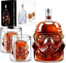 Viskio dekanterių rinkinys "Transparent Creative" su 2 150 ml stiklinėmis, viskio karafa brendžiui, škotiškam vynui, degtinei, dovanos tėčiui, vyrui, vaikinui