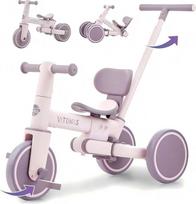VITONIS balansinis dviratukas nuo 1 metų, "5-in-1" triratukas su stūmimo juosta vaikams, vaikštynė 1-4 metų vaikams (violetinė)