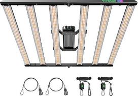 VIVOSUN LumaLight 500 W LED augalų lempa, viso spektro auginimo lempa ir galinga auginimo šviesa su dideliu PPFD, reguliuojama, stiprus skverbimasis į stogelį, skirta augimui ir žydėjimui auginimo palapinėje, 120 x 120 cm