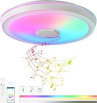 VOMI lubų šviestuvas su "Bluetooth" garsiakalbiu 50 cm RGB muzikinis lubų šviestuvas su nuotolinio valdymo programėlės valdymu Dimmable Colour Changing LED Lamp Ceiling Modern Bedroom Living Room Children's Room