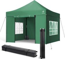VOUNOT Pavillon 3x3m Wasserdicht Stabil Winterfest, Pop Up Faltpavillon mit 4 Seitenteilen und 4 Sandsäcke, Party Pavillon Faltbar Gartenzelt Partyzelt, Grün