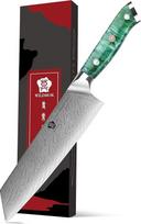 WILDMOK Kiritsuke peilis 21 cm - profesionalūs japoniški peiliai daržovėms ir vaisiams, damasko plieno su dervos rankena, su dovanų dėžute