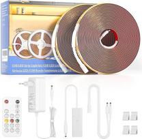WOBANE LED juosta COB 10M 24V Dimmable su nuotolinio valdymo pulteliu CRI 90+ 320LEDs/M LED juosta Didelio ryškumo lipni su kištuku virtuvės miegamojo laiptai Gyvenamasis kambarys