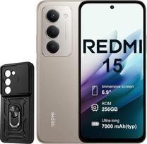 XIAOMI Redmi 15 8+256GB išmanusis telefonas, 6,9 colių 144 Hz ekranas, dviguba kamera 50 MP, Snapdragon 685, 7000 mAh, su mobiliojo telefono dėklu (be įkroviklio) (pilka)