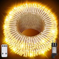 YAGOPAL Lauko pasakų žibintai, 40 m 320 LED kalėdinių žibintų, lauko kalėdiniai žibintai, spalvoti, 8 režimai su nuotolinio valdymo pulteliu, maitinimo laikmatis, IP65, skirti Kalėdų eglutei, kiemui, šaliai, vestuvių dekoracijoms