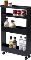 YAMAZAKI 1807 Tower Slim 4 pakopų sandėliavimo vežimėlis, juodas, plieninis/neiloninis, minimalistinis 48 x 13 x 80,5 cm (D x Š x V)