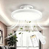 YEELIGHT lubų ventiliatorius su apšvietimu, 74 W reguliuojamo ryškumo, tylus lubų ventiliatorius su 6 greičiais ir nuotolinio valdymo laikmačiu, veikiantis vasarą ir žiemą, išmanusis lubų apšvietimas miegamajam, svetainei