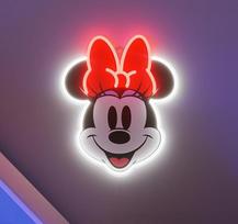 YELLOWPOP Neoniniai ženklai, "Disney" Minnie Mouse atspausdintas (veidas) sienų dekoras, energiją taupantys LED neoniniai žibintai visoms sienoms, lengvai montuojami, individualus neoninis ženklas ir pritaikomas