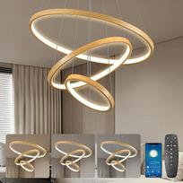 YOODI LED pakabinamas apšvietimas Valgomojo stalas Dimmable su nuotolinio valdymo pultu ir programėle 50 + 35 + 20 cm 3 žiedai 45 W 3000 K 6000 K Modernus LED pakabinamas apšvietimas Pakabinama lempa Maksimalus aukštis 150 cm miegamajame, gyvenamajame kam