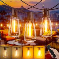 Yuusei Lichterkette Außen Strom, 20M Lichterkette Outdoor mit Fernbedienung, IP45 Wasserdicht, 24+1 ST38 Dimmbar LED-Glühbirnen für Garten Pavillon Balkon Camping Party Hochzeit