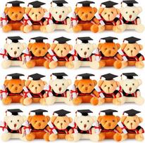 Zomiboo Pakuotė 24 mini išleistuvių meškiukų Minkšti žaislai 3,54 colio pliušinis meškiukas 2025 išleistuvėms Maži meškiukai Cuddly Toy lėlės DIY išleistuvių dovana Išleistuvių vakarėlio apdaila Mokyklos dovanos