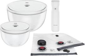 ZWILLING "Fresh & Save BOWLS" vakuuminis pradinis rinkinys 9 dalių stiklinių dubenų rinkinys M 18 cm L 24 cm Krepšelis siurblys