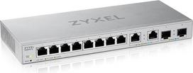 Zyxel tinklo komutatorius 12 prievadų | Web valdomas kelių gigabitinių LAN skirstytuvas | 8x GbE + 2x 2,5Gbit + 2x 10Gb SFP+ prievadai | Ventiliatoriaus pajungimo konstrukcija | Stalinis / sieninis montavimas | Plug and Play diegimas | XGS1210-12