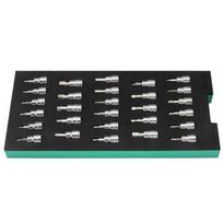 Padėklas. Galvučių su antgaliais rinkinys 3/8" (pl./PH/PZ/HEX/torx) 28vnt.