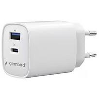 Gembird Lādētājs Gembird 2-port 45W USB PD Fast Charger White Type-C Type-A TA-UC-1A1C-PD45-01-W