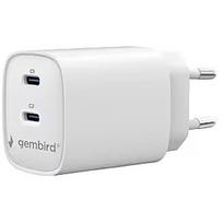 Gembird Lādētājs Gembird 2-port 45W USB PD Fast Charger White 2xType-C TA-UC-2C-PD45-01-W