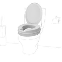 Minkštas tualeto paaukštinimas su dangčiu, aukštis 14 cm