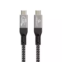 Gembird CCBP-USB4-CMCM240-0.5M Aukščiausios kokybės USB4 C tipo įkrovimo ir duomenų kabelis, 40Gbps, 240 W, 0,5 m