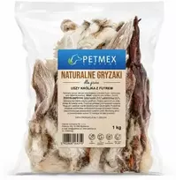 PETMEX triušio ausys su kailiu – skanėstas šuniui – 1kg