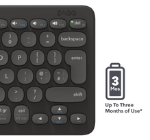 ZAGG Pro Keyboard 12 inch, anglies pilka, Nordic (belaidis įkrovimas ant kilimėlio)