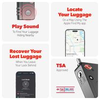 KEYSMART SmartLock; TSA patvirtinta Find My spyna, juoda