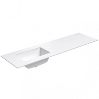 Darbo paviršius su kriaukle Kame Universal HPL 160cm Kairė su Easy Clean sifonu Balta Matinė