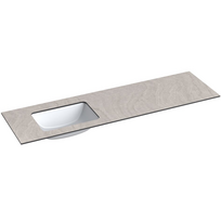 Darbo paviršius su kriaukle Kame Universal HPL 160cm Kairė su Easy Clean sifonu Grey moon