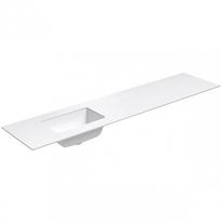 Darbo paviršius su kriaukle Kame Universal HPL 200cm Kairė su Easy Clean sifonu Balta Matinė