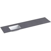 Darbo paviršius su kriaukle Kame Universal HPL 200cm Kairė su Easy Clean sifonu Black moon