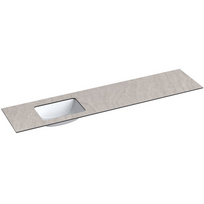 Darbo paviršius su kriaukle Kame Universal HPL 200cm Kairė su Easy Clean sifonu Grey moon