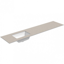 Darbo paviršius su kriaukle Kame Universal HPL 200cm Kairė su Easy Clean sifonu Smėlio akmuo