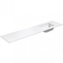 Darbo paviršius su kriaukle Kame Universal HPL 200cm Dešinė su Easy Clean sifonu Balta Matinė