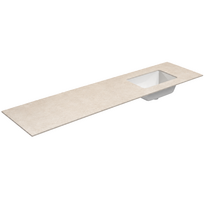 Darbo paviršius su kriaukle Kame Universal HPL 200cm Dešinė su Easy Clean sifonu Earth stone