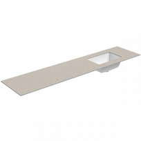 Darbo paviršius su kriaukle Kame Universal HPL 200cm Dešinė su Easy Clean sifonu Smėlio akmuo