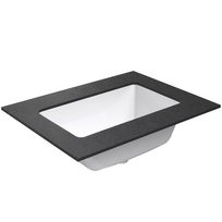 Darbo paviršius su kriaukle Kame Universal HPL 60cm su Easy Clean sifonu Juoda lava