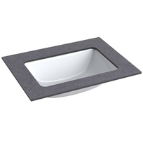 Darbo paviršius su kriaukle Kame Universal HPL 60cm su Easy Clean sifonu Black moon