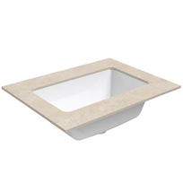 Darbo paviršius su kriaukle Kame Universal HPL 60cm su Easy Clean sifonu Earth stone