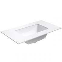 Darbo paviršius su kriaukle Kame Universal HPL 80cm su Easy Clean sifonu Baltas Matinis