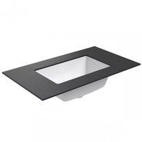 Darbo paviršius su kriaukle Kame Universal HPL 80cm su Easy Clean sifonu Juoda lava
