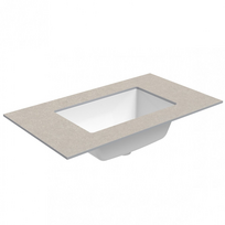 Darbo paviršius su kriaukle Kame Universal HPL 80cm su Easy Clean sifonu Smėlio akmuo