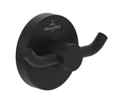 Drabužių kabykla Villeroy & Boch Elements Tender, misiukas/cinkas, 54 mm skersmuo, 2 kabliai, matinė juoda, TVA151012000K5