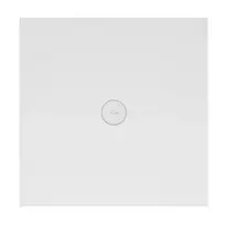 Dušo padėklas Villeroy & Boch Subway Infinity, iš keramikos su neslystančia danga, kvadratinis 90x90 cm, aukštis 40 mm, su nuotaka Ø90 mm, Baltas, 6228F401