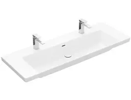 Villeroy & Boch Subway 3.0, Dviguba kriauklė su perpildymu, 130x48 cm, Balta, 4A70D401