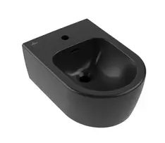 Pakabinamas bidė Villeroy & Boch Skyla, su perpildymo sistema, su CeramicPlus, 530x370x215 mm, Gryna juoda, 448200R7